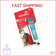 Petrodex Dental Care Kit for Cats, Cat Toothbrush and Toothpaste, Cleans Teeth a