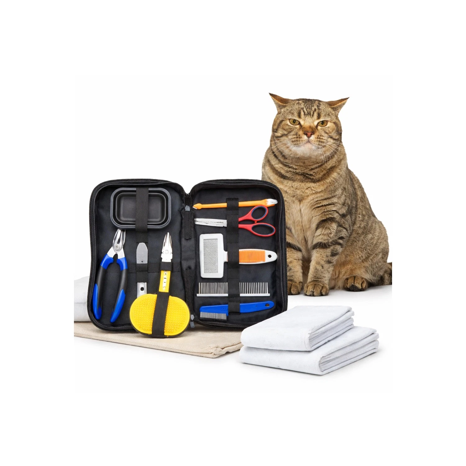 Dog Grooming Kit Clippers Brush Nail Trimmer Set Pet Grooming Tools 8 Pc Set