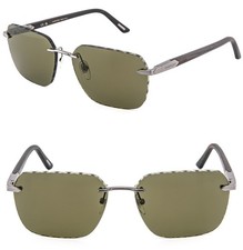 CHOPARD L.U.C. G62V Aviator Ruthenium Wood POLARIZED SCHG62V Rimless Sunglass