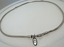 Pandora Moments Snake Chain Lobster Clasp Sterling Silver Necklace ALE 17.7"