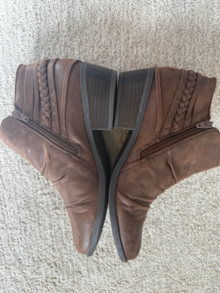 Женские коричневые ботильоны Western Baretrap на молнии размер 8,5 М искусственная кожа - Изображение 2 из 4