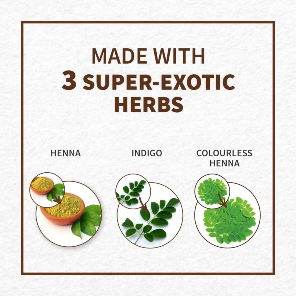 Bio Organic Natural Henna Hair Color For Grey Hairs 100gm Light Brown - image 2 of 4