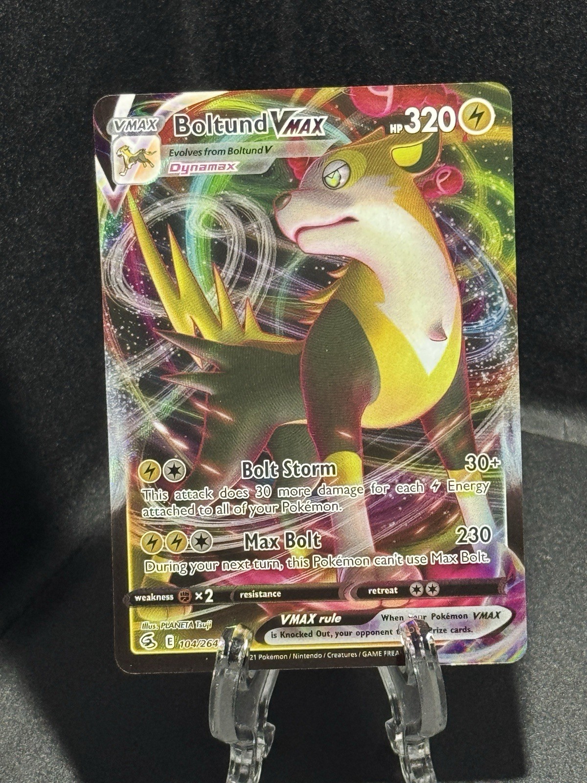 Boltund VMAX 104/264 Fusion Strike Pokemon Holo Near Mint