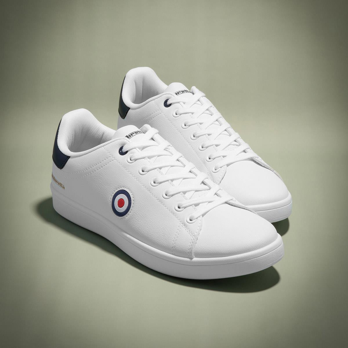 Lambretta Mens Trainers White Adults Lace Up Memory Foam Smart Casual  Pinball
