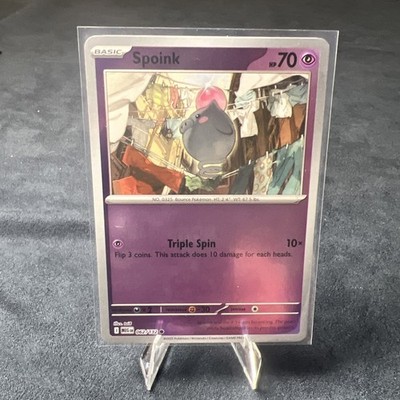 SPOINK 62/132 REVERSE HOLO COMMON POKEMON TCG: MEGA EVOLUTION BASE SET NM