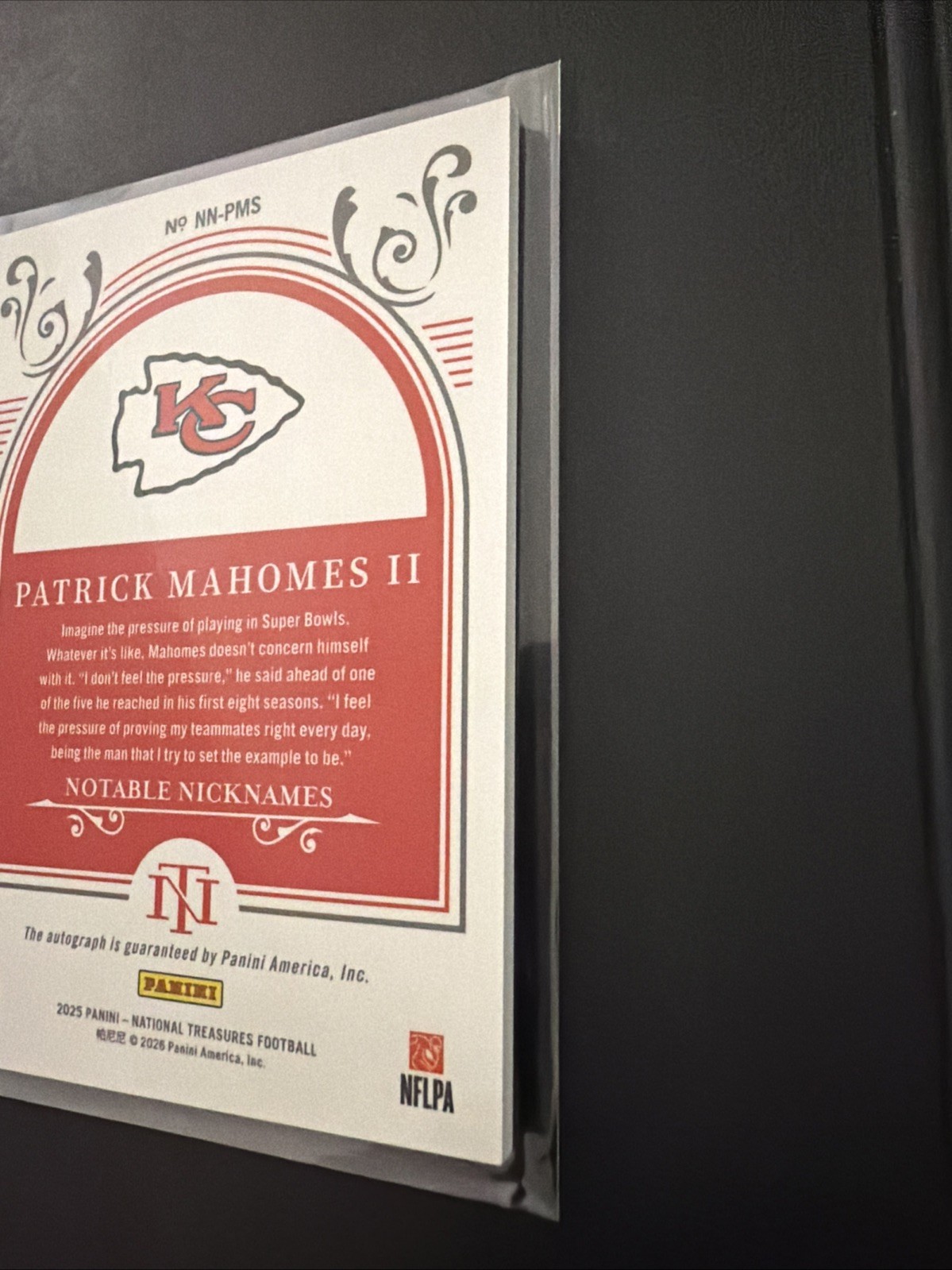 2025 National Treasures Patrick Mahomes Auto Inscribed Patty Ice SSP /10 Chiefs view 3