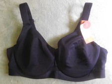 NWT Cacique Unlined Full Coverage Navy Blue Underwire Bra Sz 40D