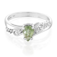 Cavill Silberring 925 Paraiba Turmalin 0,52Ct Tropfen WeißEr Saphir