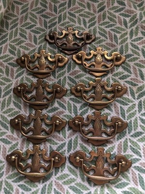 9 Vintage Drop Handle Drawer Pulls Pineapple Design 4.25  Width, 3  Center