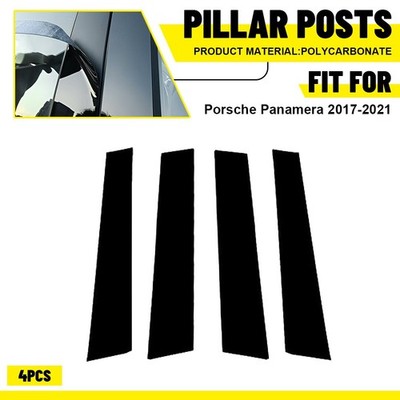 4Pcs Glossy Pillar Black Post Trim For Porsche Panamera 2018 2017 2019 2020 2021