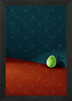 Ei mit Hase als Schatten Gerahmtes Wandbild Poster Leinwanddruck Bild