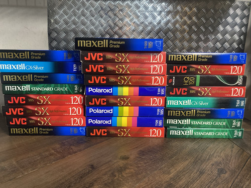 Lot of 25 Blank VHS Cassette Tapes mixed assorted brands length 120 160