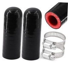 2Pcs High Temperature 4-Ply Reinforced Silicone Hose ID 13mm Black Red  2PCs