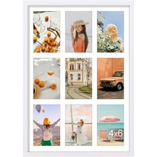14x20 Collage Picture Frame, Displays 9Pcs 4x6 Pictures with Mat, Picture Fra...
