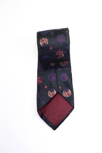 Guy Laroche Mens Silk Geometric Print Wrapped Classic Tie Black Size One Size - Picture 3 of 7