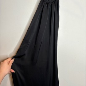 Maison Close Satin Backless Halter Maxi Dress XS Black