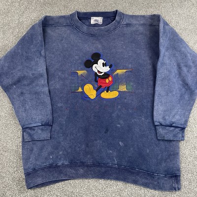 Vintage 90s Genius Tag Walt Disney Mickey Mouse Sweatshirt Mens M Acid Wash USA