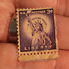 USA 3 Cent Used U.S. Postage Stamp Statue of Liberty Violet Ungraded — photo 1