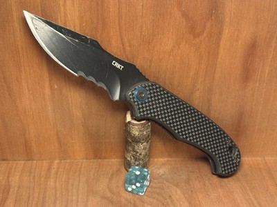 CRKT PSD 7920K Black G10/Carbon Fiber Jim Hammond Combo Blade Assisted GREAT!