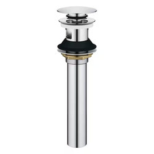Universal Bathroom Sink Pop-Up Drain with Overflow in Starlight Chrome