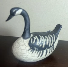 Whimsical Folk Art Blossom Bucket Goose Farmhouse Figure Figurine 3”