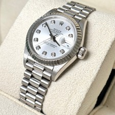 Rolex Lady-Datejust 26mm President Factory Diamond Dial 18K White Gold Box Paper 9