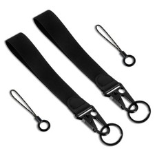 Wrist Lanyard Straps for Men Women, 2 Pack Black Keychain Wristlet Short Hand Wr