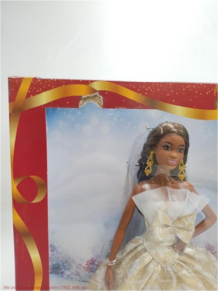 Barbie Signature 2025 Holiday Barbie Black Hair Silver & Gold Gown SEE DETAILS