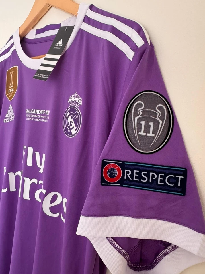 Camiseta Real Madrid 2017 Final Cardiff Champions League Camiseta Retro UCL Ronaldo Foto 4 de 4
