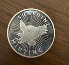 1 Troy oz Sunshine Minting .999 Fine Silver Round  *S1 Mint mark*