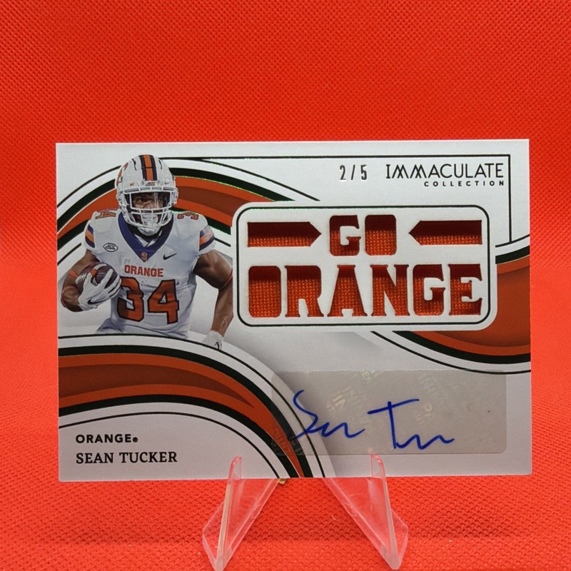 2023 Immaculate Collegiate Sean Tucker Patch Auto Syracuse GO ORANGE /5 #TS-STU