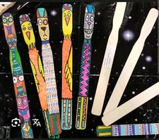 Arts and Crafts Supplies Wooden  Paint Sticks Free Shipping 50 Pieces