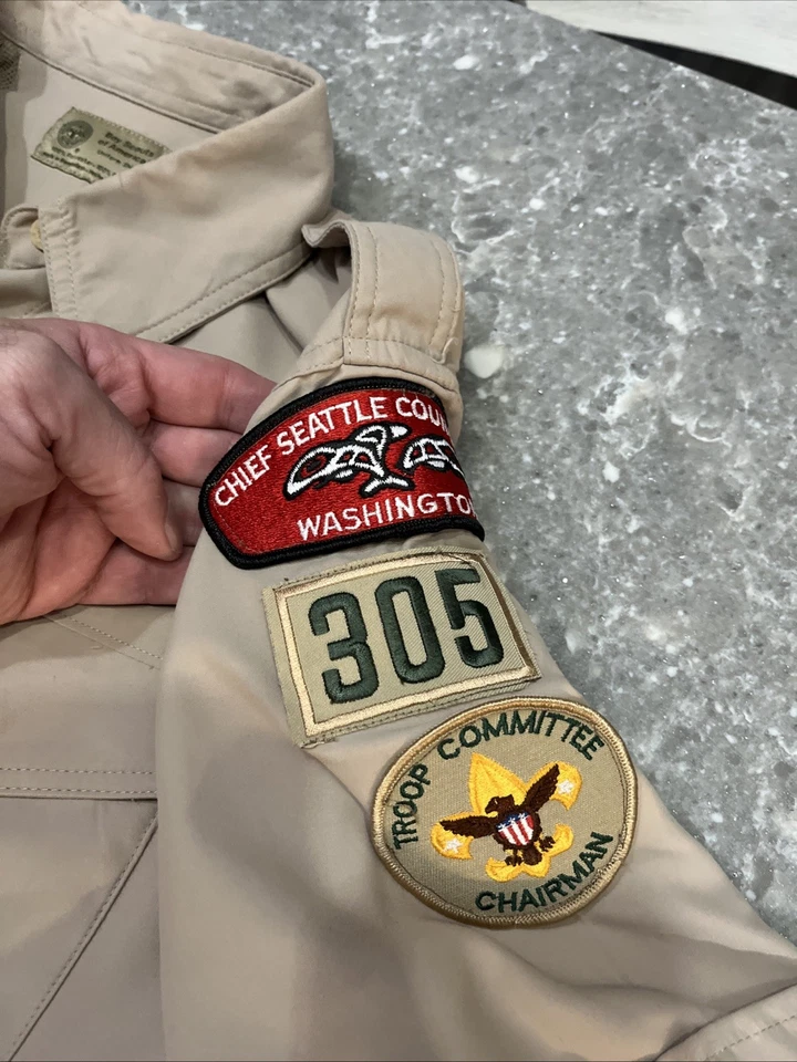 Boy Scouts of America BSA Women's Shirt Tan L Vented Poly Microfiber - Image 2 of 4