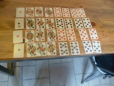 ancien jeu de de 32 cartes collection avec tampon as de pique republique francai - Photo 1/3