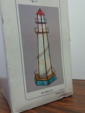 Lighthouse Large 15  H Tiffany Style Stained Glass Accent Table Lamp Night Light