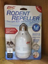 PIC 2-in-1 Rodent Repeller LED Light Bulb Pest Control Mice Rats Silent LED-RR