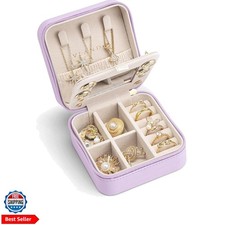 Small Travel Jewelry Box Organizer - Girls Women Gift Rings Earrings Necklace...