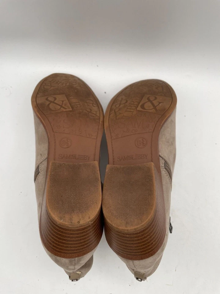 Botines Sam & Libby para mujer talla 8,5 marrón imitación cuero cremallera Foto 4 de 4