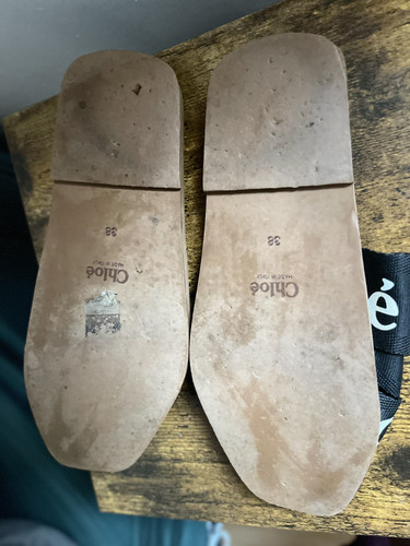 Chloe Woody Flat Mule Sandals - Black And White EU 38 UK5 - Picture 5 of 5