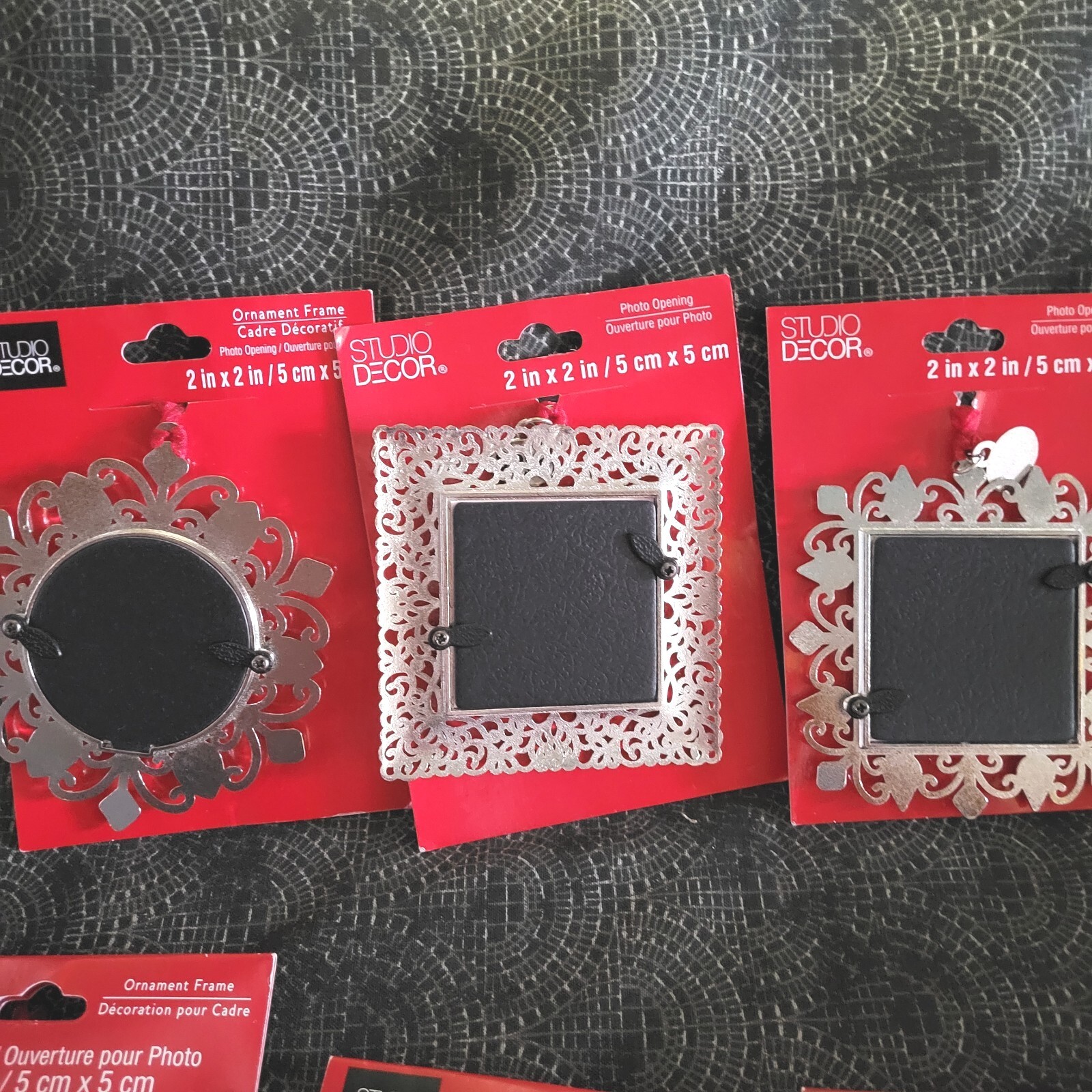 Studio Decor Christmas Picture Frame Ornaments Metal & Glass LOT OF 6. NEW eBay