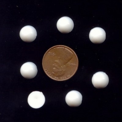 48 VINTAGE WHITE ACRYLIC 9mm. ROUND SMOOTH DOME CABOCHONS B163