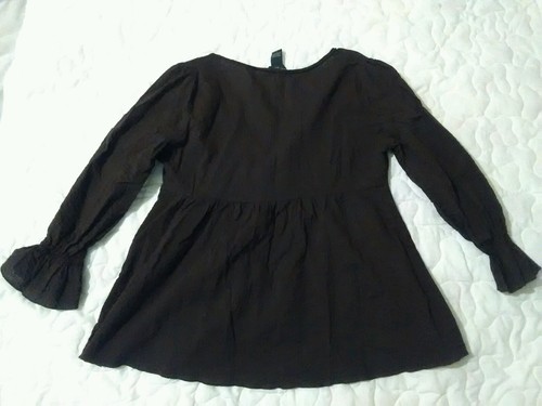 brown blouse Banana republic , cotton, long sleeve, v neck - Picture 7 of 12