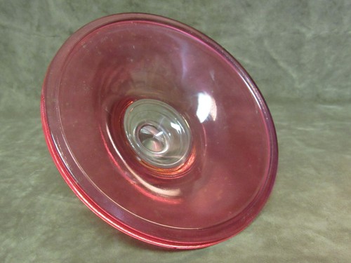 Vintage 1940's Paden City Glass Ruby Stained on Clear Candy Jar Cover/Lid ONLY - Picture 3 of 3