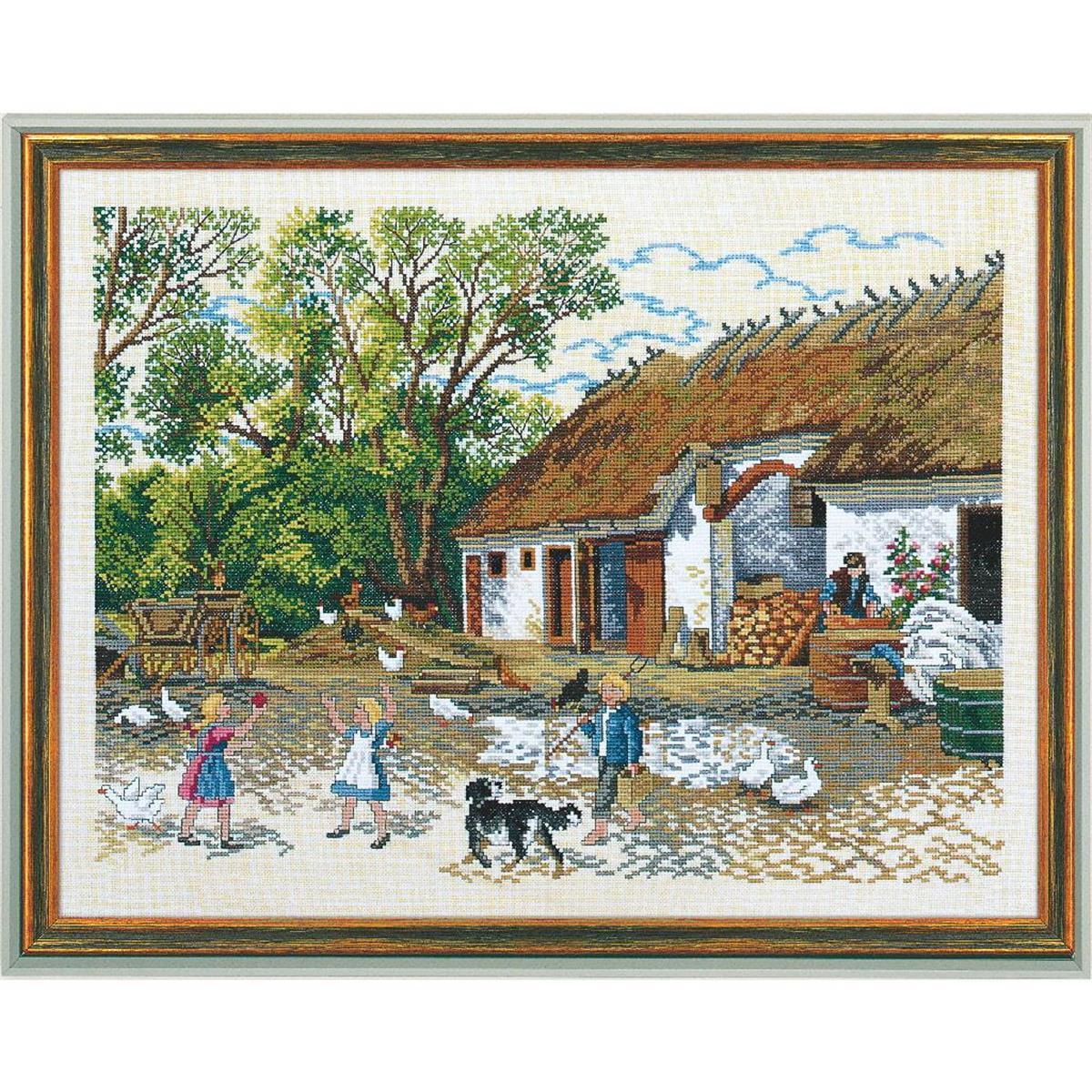 Eva Rosenstand counted cross stitch kit ""Farm"", 75x54cm, DIY