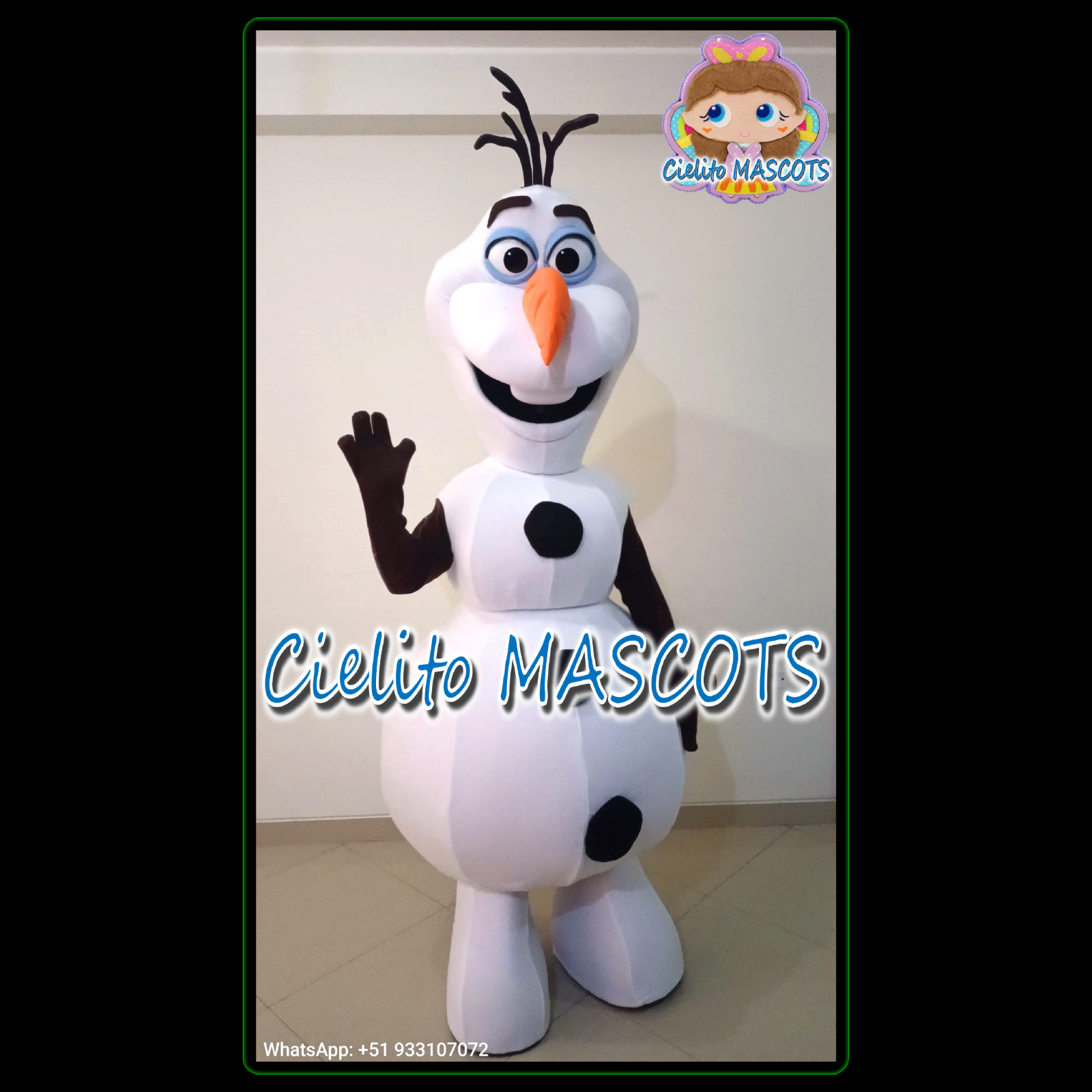 OLAF Mascot Costume FROZEN cosplay botarga halloween  cartoon Cielito MASCOTS
