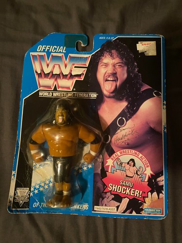 WWF WWE HASBRO SAMU HEAD SHRINKERS BLUE CARD 1993 ...