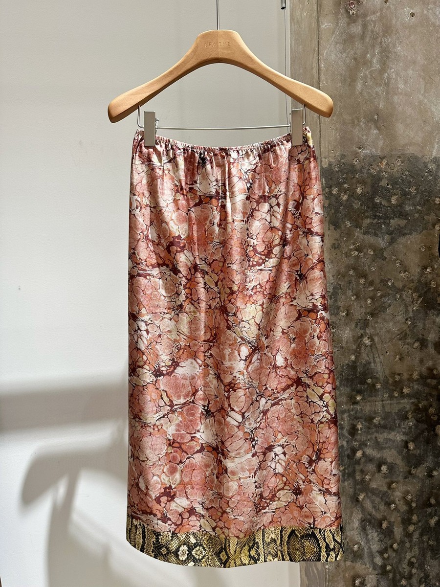 DRIES VAN NOTEN 2025 Printed Silk Straight Skirt, Elegant