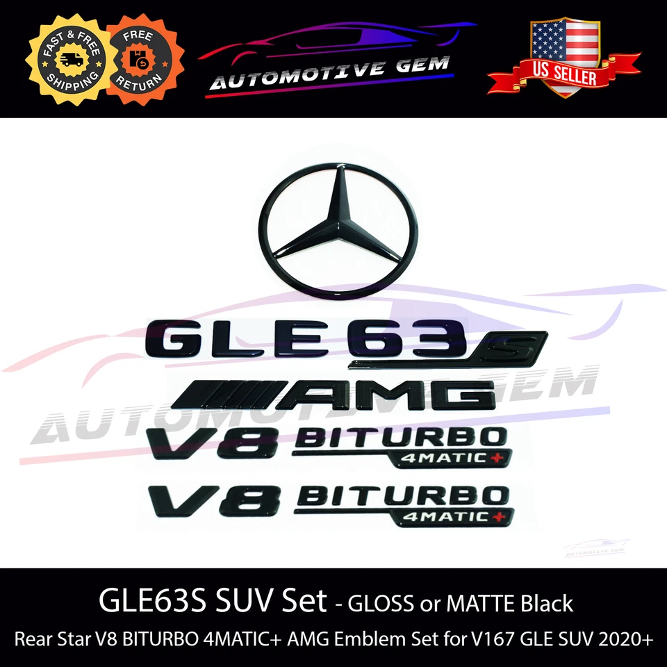 GLE63S SUV AMG V8 BITURBO 4MATIC+ Juego combinado negro emblema estrella trasera Mercedes V167 Foto 2 de 2