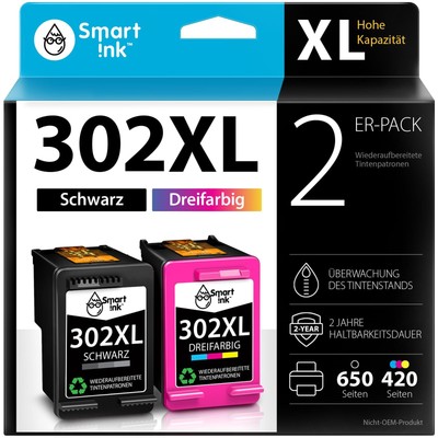 Wiederaufbereitete Druckerpatronen als Ersatz für HP 302XL 302 XL 2 Multipack...