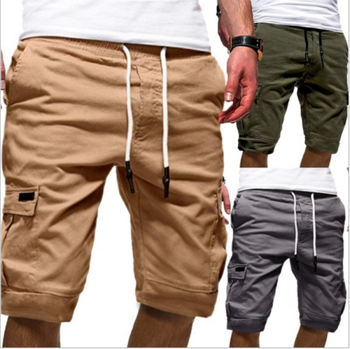 Elastic Waist Cargo Shorts Drawstring 